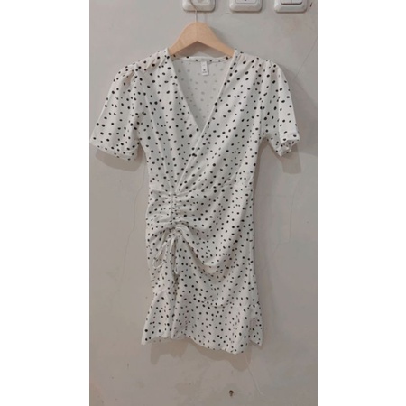 Dress serut Korea V-neck