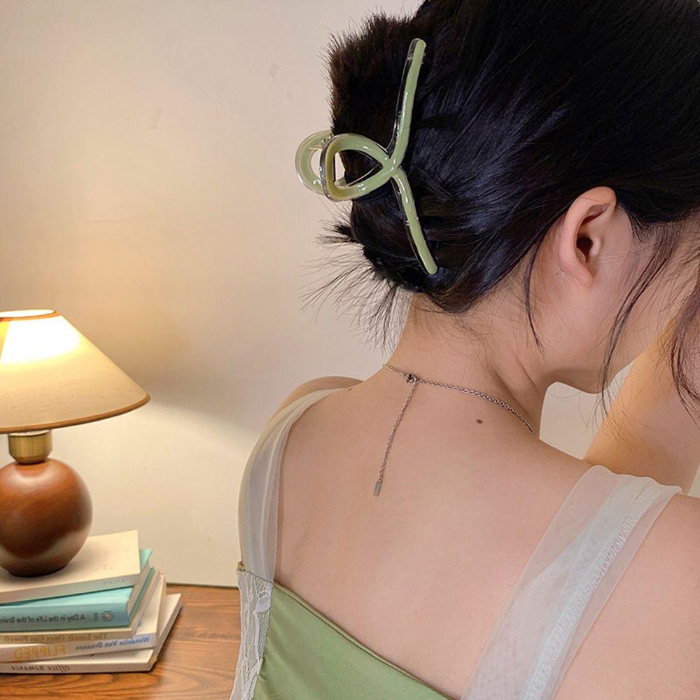 Needway  Wanita Cakar Rambut Heardress Vintage Untuk Perempuan Hiasan Kepala Silang Simple Ponytail Holder