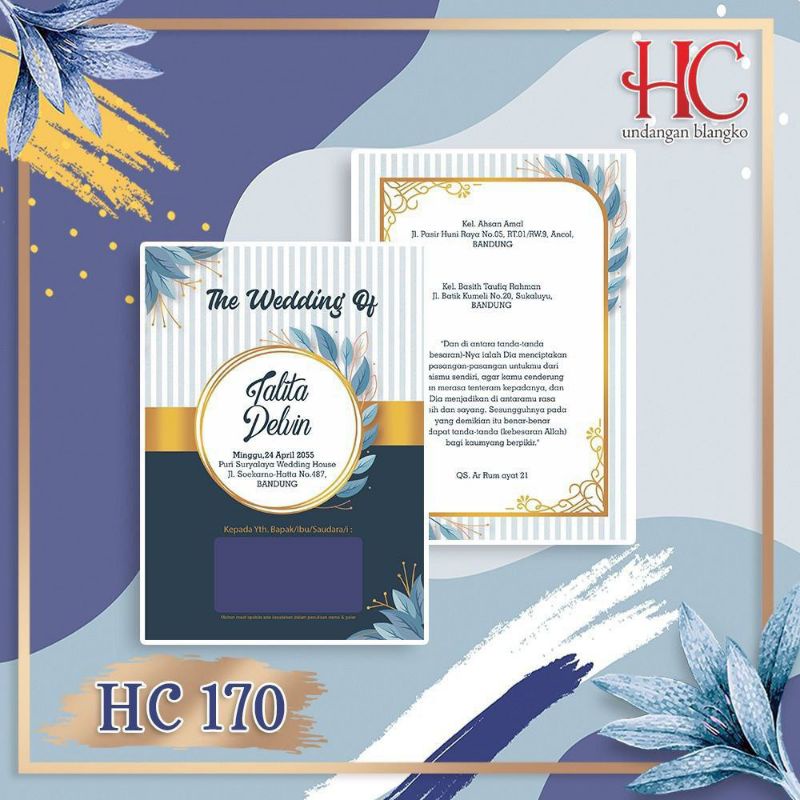 

Undangan Pernikahan Simple Elegan dan Murah Seri HC 170