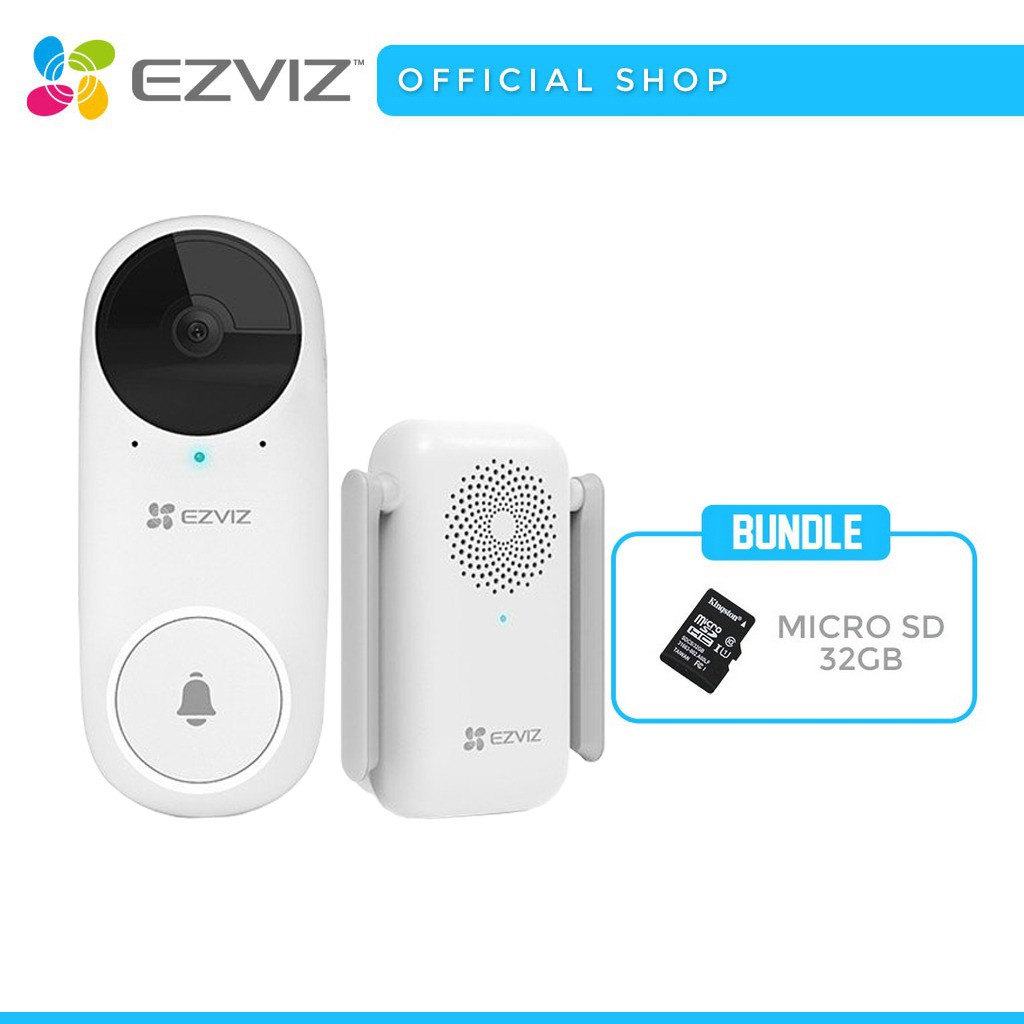 EZVIZ DB2C KIT Bundle Micro 32GB Wireless Video Doorbell Kit With