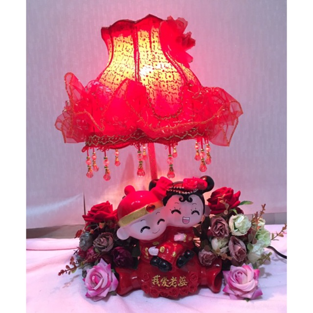 Patung lampu wedding couple / pajangan lampu tidur wedding couple