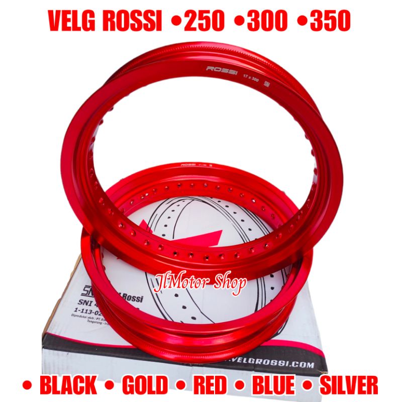 VELG ROSSI RING 17 250 300 350 - VELG VROSSI RING 17 250 300 350 HITAM MERAH GOLD SILVER BIRU HITAM KILAT DOFF LUBANG 36