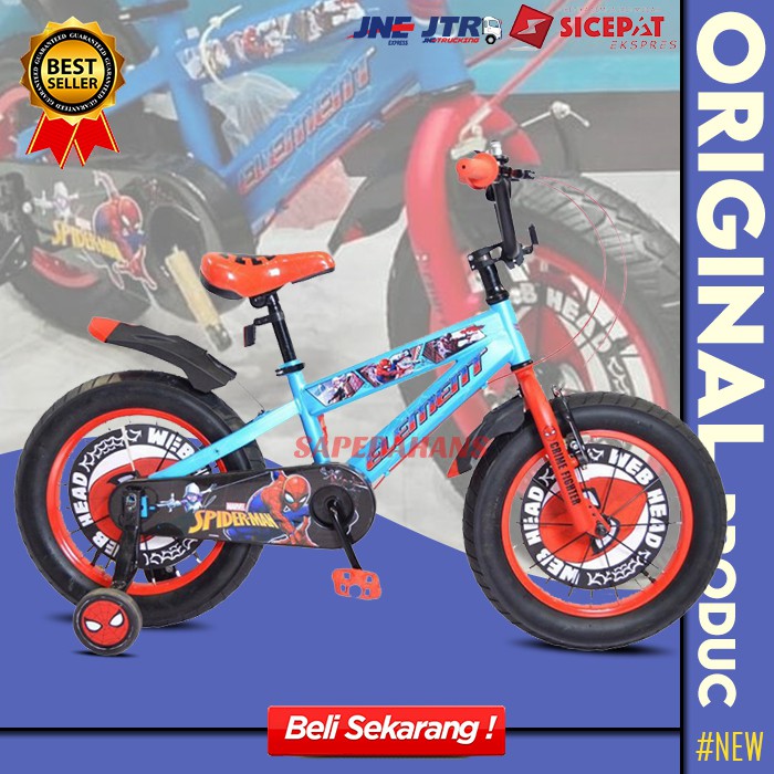 Sepeda Anak Laki laki BMX 18 Inch Element Spiderman New Ban Jumbo DN111