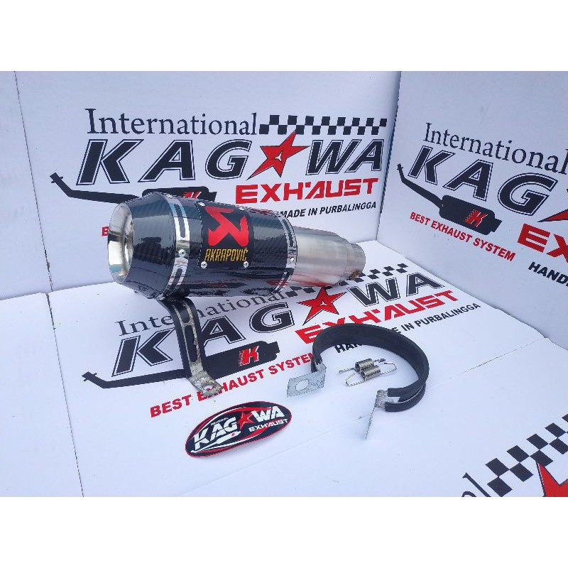 Knalpot Racing Akrapovic Tabung silincer selencer GSXR 150 CBR 150r R15 Byson Satria fu tiger Verza