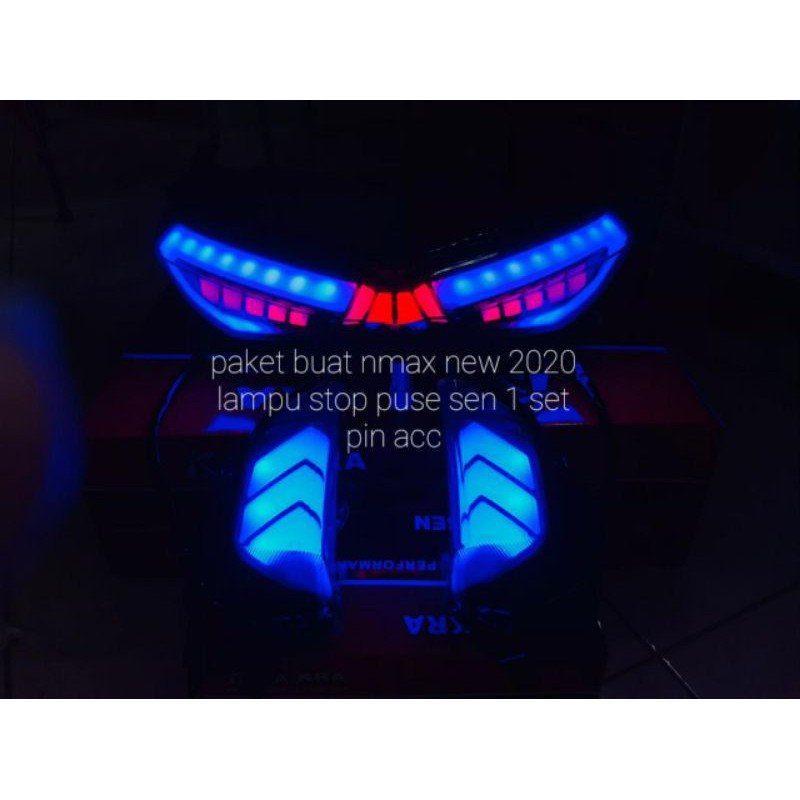 Lampu Stop Belakang Variasi Nmax 2020 New Led Running Senja Biru Dan Merah