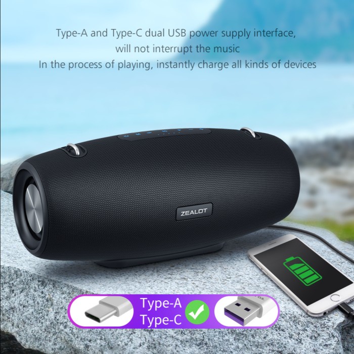 ZEALOT S67 Portable 60W Wireless Bluetooth Speaker Outdoor HiFi Stereo