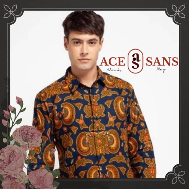 Kemeja Batik Pria Adikusuma by Arjuna Weda Babon Angrem Biru Tua | Kemeja Batik | Batik Pria | Ori