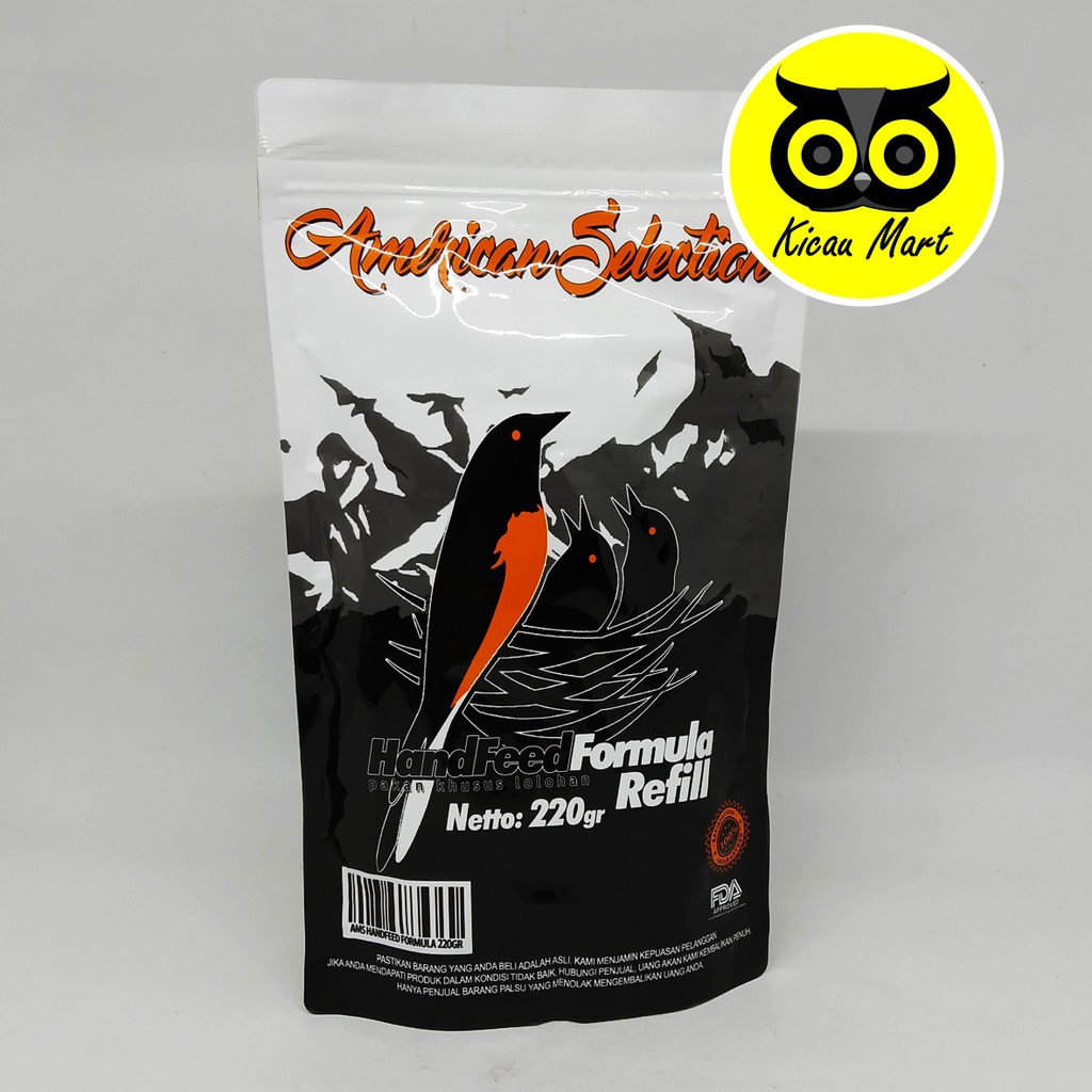 AMS AMERICAN SELECTION 220 GRAM PAKAN LOLOHAN PIYIK ANAK BURUNG MURAI HANDFEED FORMULA REFFIL PASHFFG