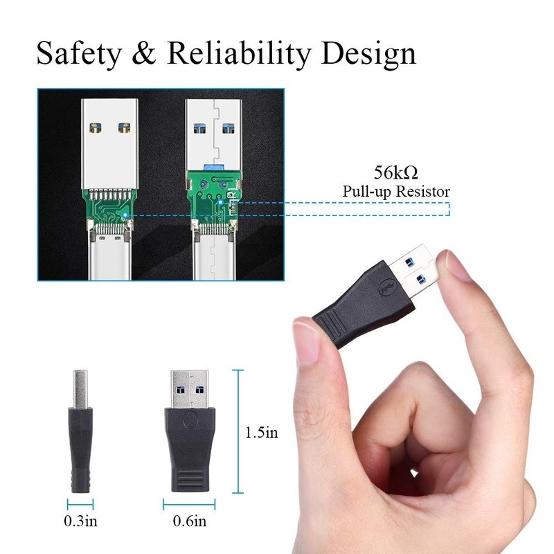 1 Pak Adaptor Otg USB 3.1 Tipe C Female Ke USB 3.0 A Male Untuk Sinkronisasi Data Dan Charging