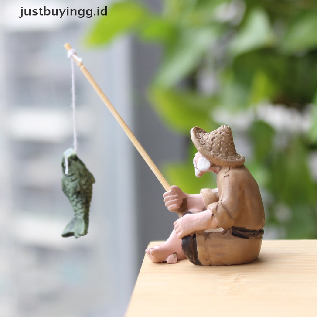 (Justbuyingg.Id) Miniatur Figur Orang Tua Bahan Resin Untuk Dekorasi Taman