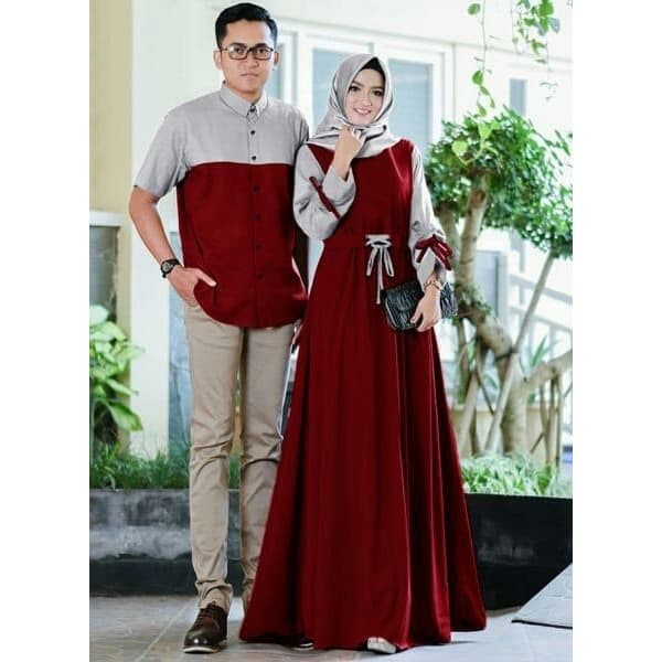 GAMIS COUPLE BAJU MUSLIM SUAMI ISTRI PASANGAN KEKINIAN BATIK KAPEL KONDANGAN PESTA KARISMA