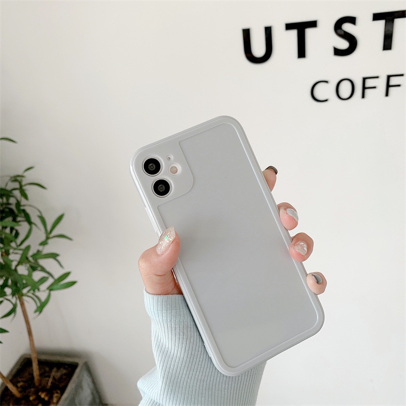 Case Pelindung Penuh Warna Solid Untuk Iphone 7 8 PLUS X XR XS 11 12 13 Mini PRO MAX SE 2020