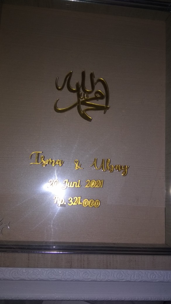 Paket Hemat Dekorasi Mahar Allah Muhammad Akrilik Emas/mirror Gold