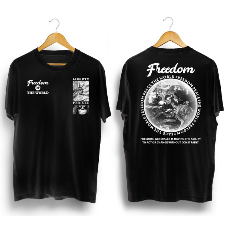 kaos pria/FREEDOM OF THE WORLD/kaos distro/monograph 2