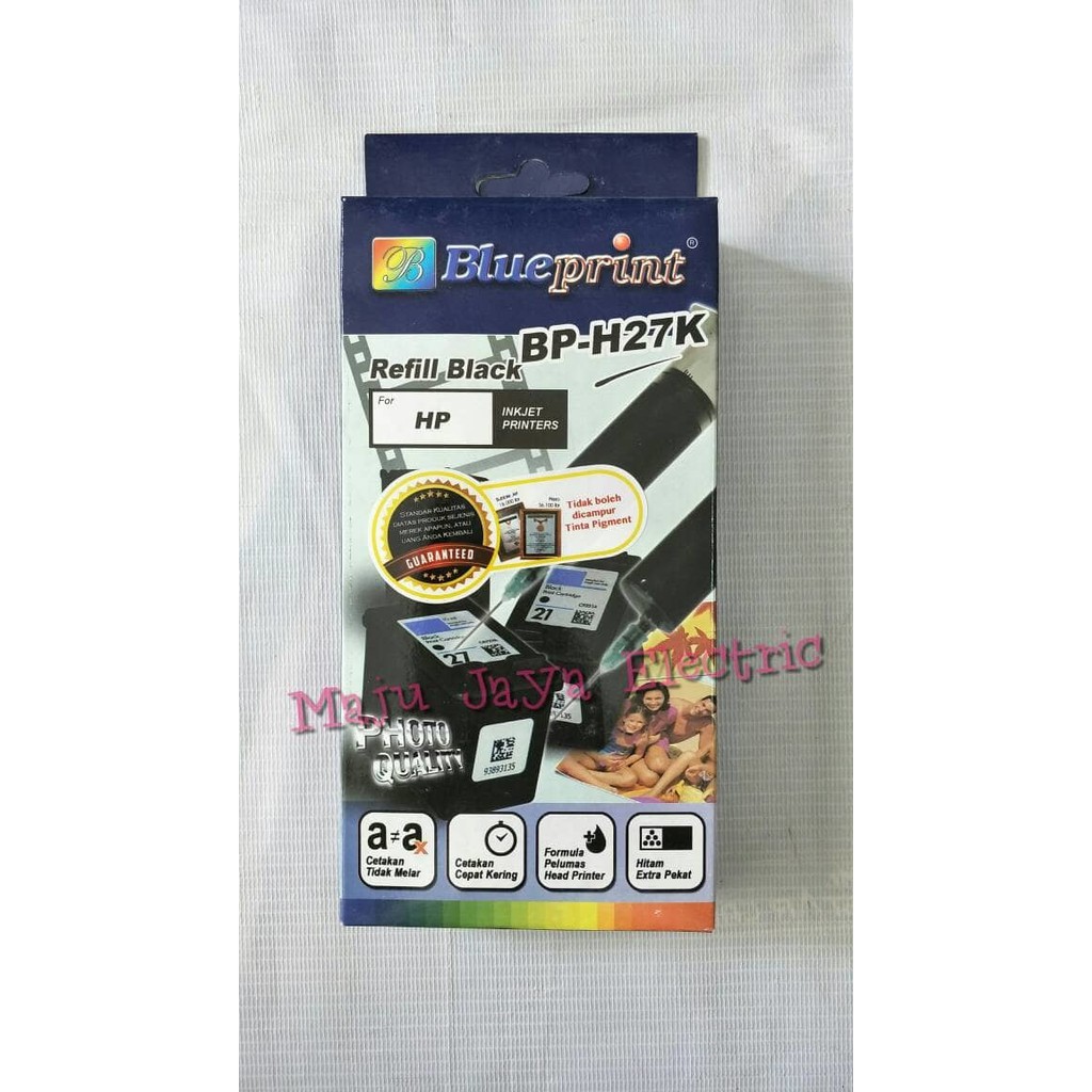 Refill Kit Tinta Suntik Blue Print Hitam Black BP-H27K H 27 Printer HP