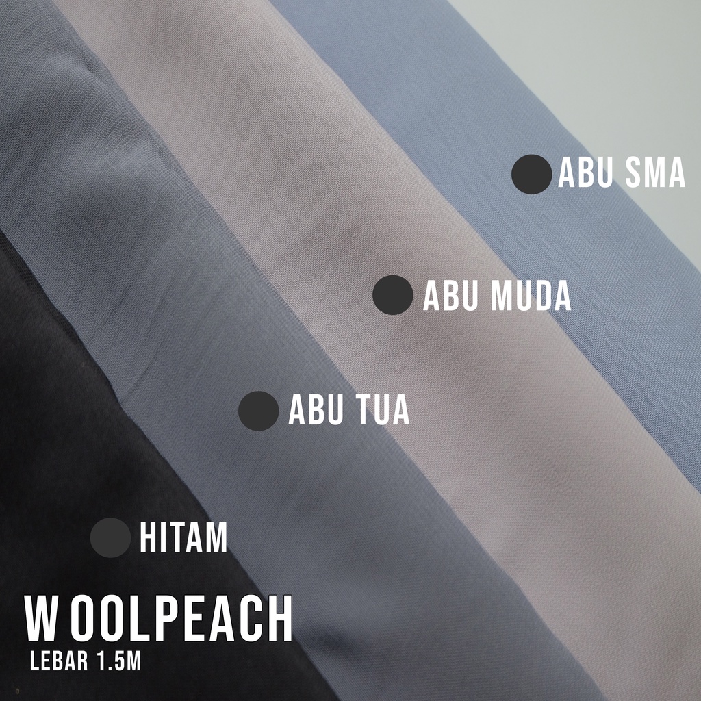 WOOLPEACH / WOLVIS / WOLPIS / WOLFIS POLOS  PREMIUM / GRADE A, PART 2 (per 0,5m) bahan gamis / bahan