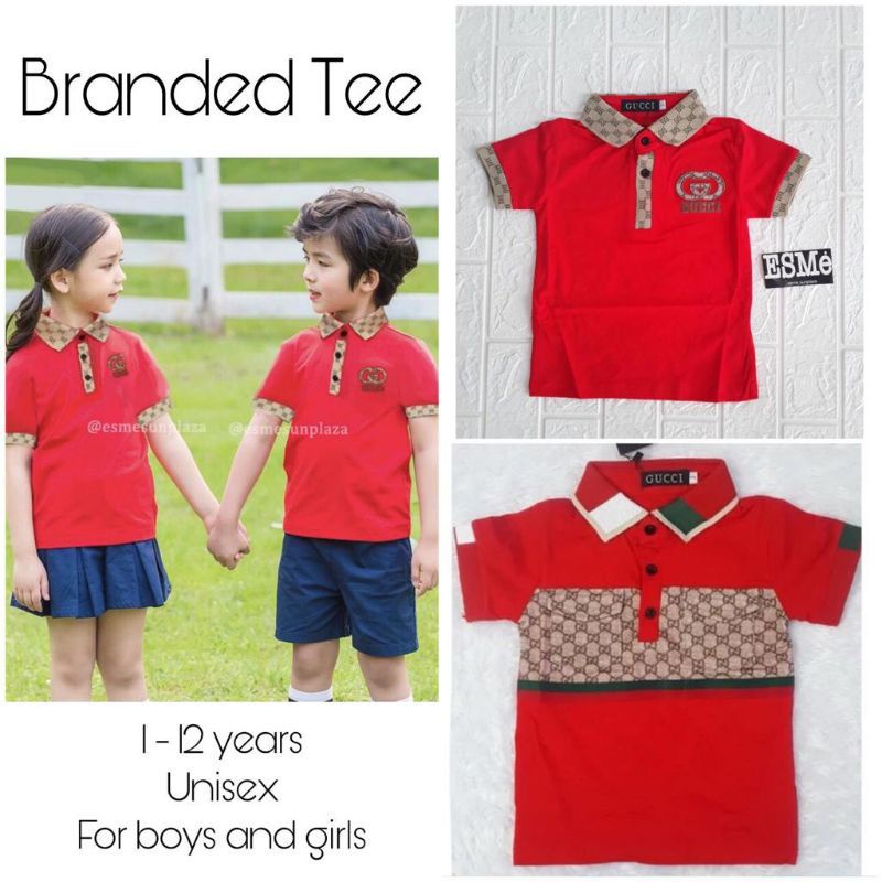 Atasan branded premium import kaos kerah polo bahan adem merah bisa anak cowo dan cewe