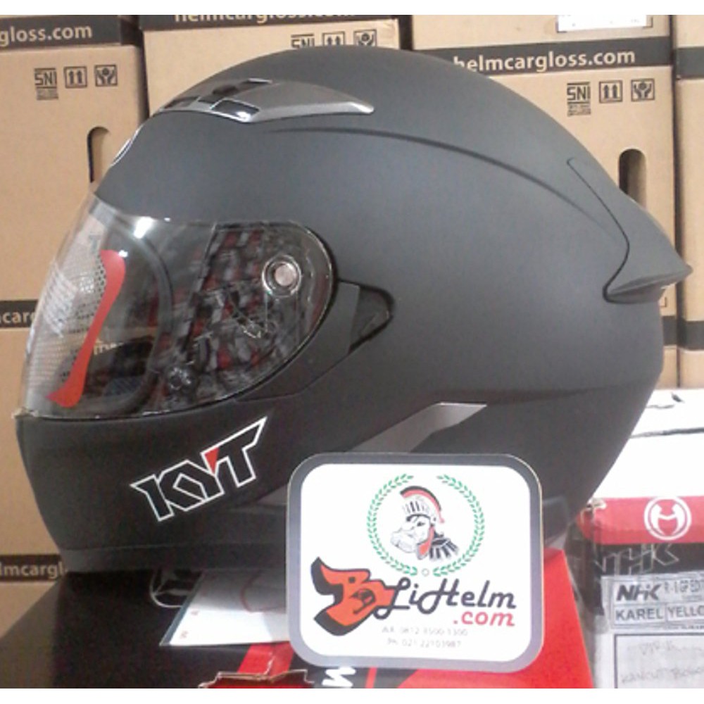 helm KYT FALCON 2 SOLID BLACK DOFF Berkualitas