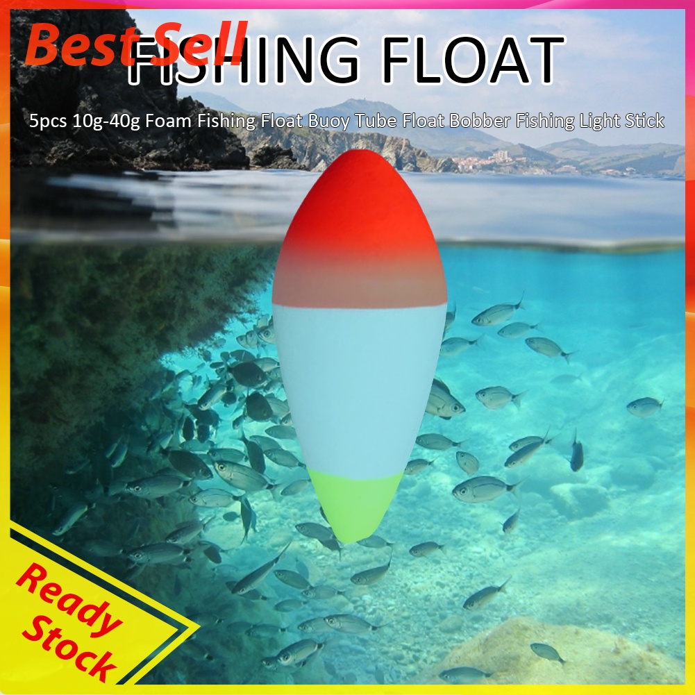 5pcs 10g-40g Foam Fishing Float Buoy Tube Float Bobber Fishing Light Stick