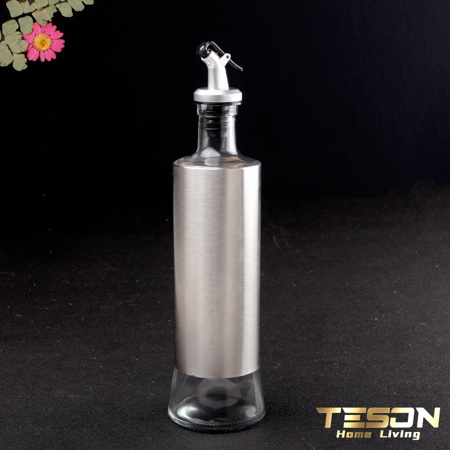 Botol Minyak Stainless Kaca Kecap Saos Pourer Oil Vinegar Glass Bottle