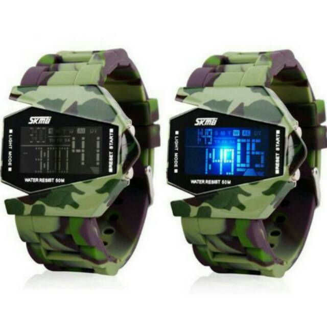 Jam tangan pesawat tempur digital army