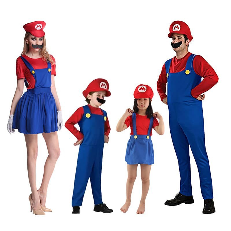 Jual Super Mario Bross Costume Cosplay Halloween Kostum Anak Mario Luigi  Indonesia|Shopee Indonesia