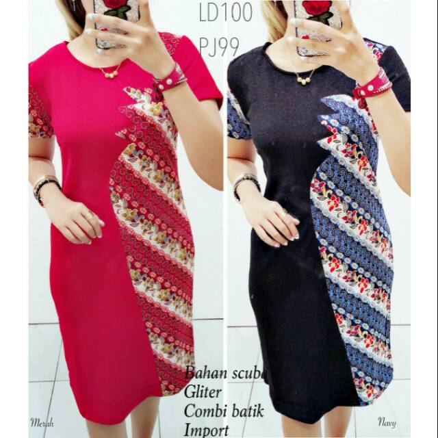 dress scuba combi batik