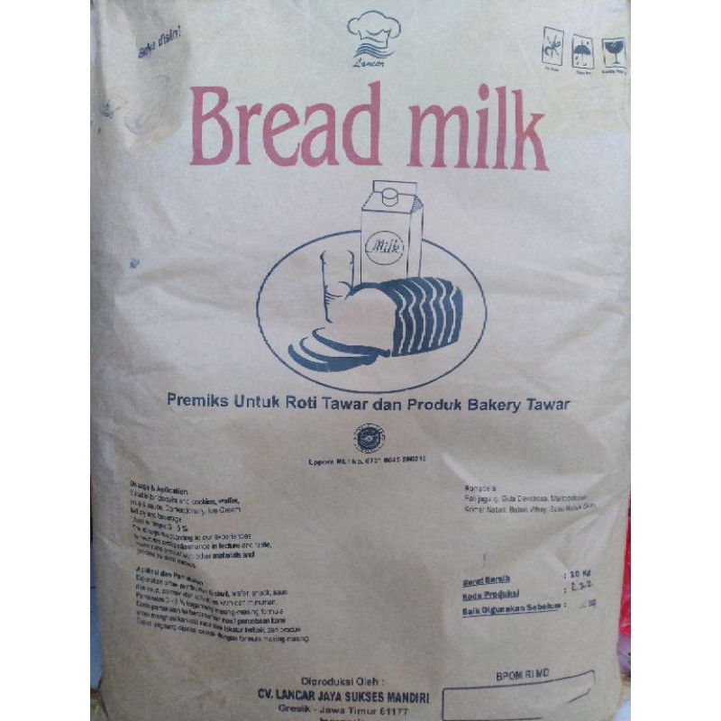 

susu bubuk full cream bread milk berat bersih 20kg