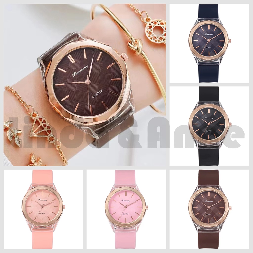 [Bayar Di Tempat] Jam Tangan Wanita Strap Karet Analog Quartz Korean Fashion