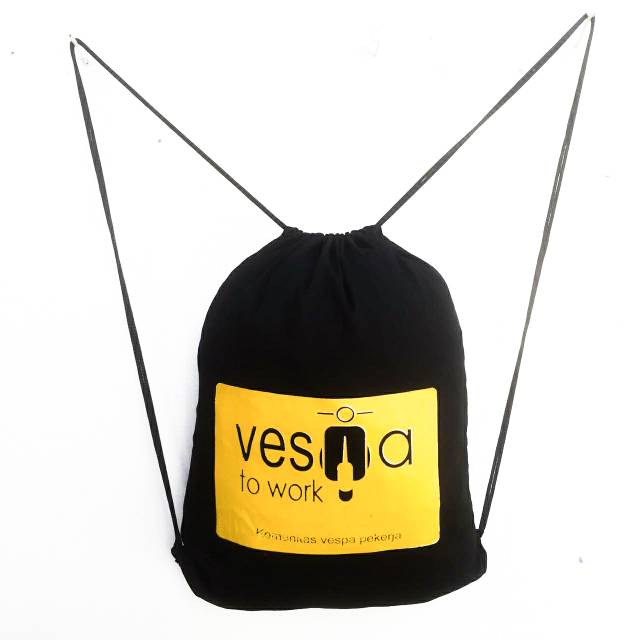 (LIMITED EDITION) STRINGBAG TAS SERUT VESPA TO WORK KOTAK bahan drill halus