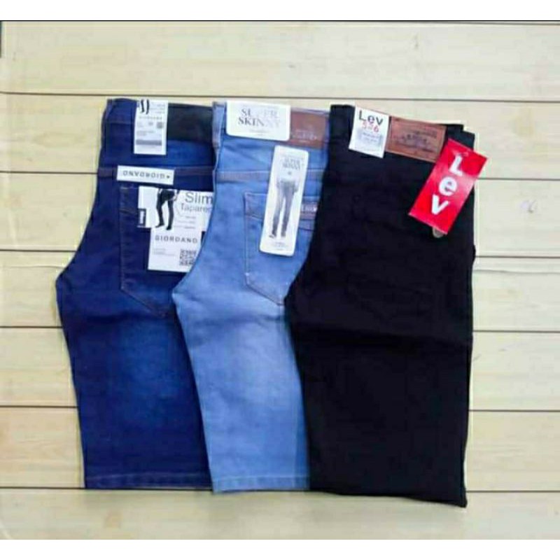 celana pendek jeans pria slim fit/ jeans pria stread