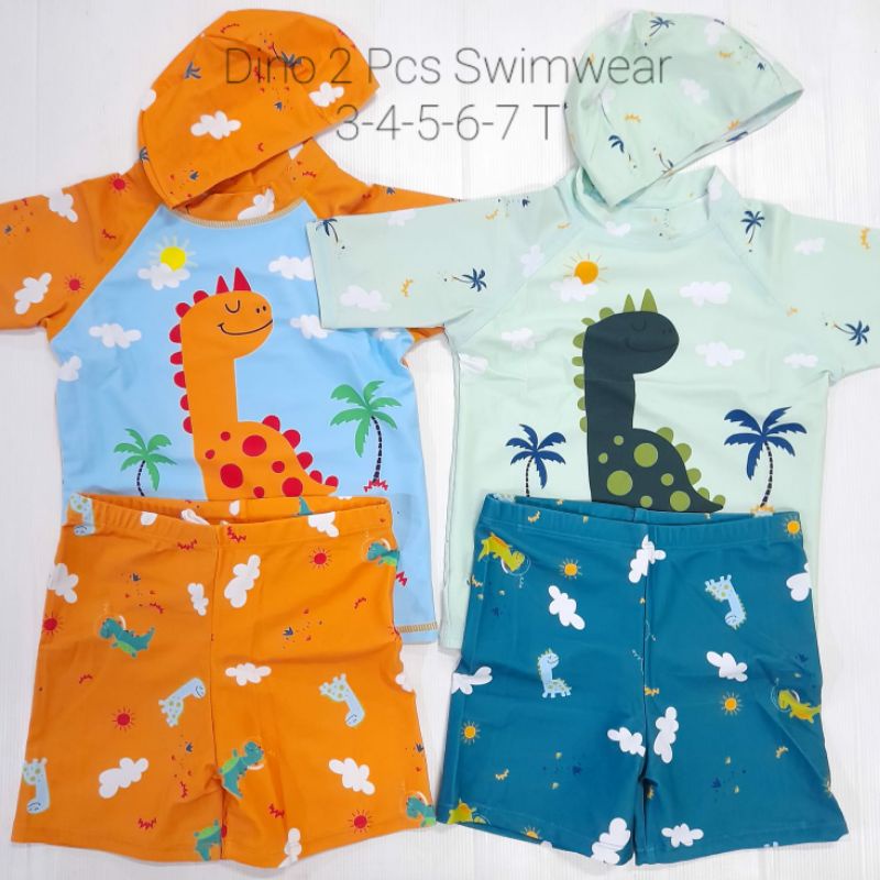 Dino 2pcs Swimwear / Baju Renang Anak