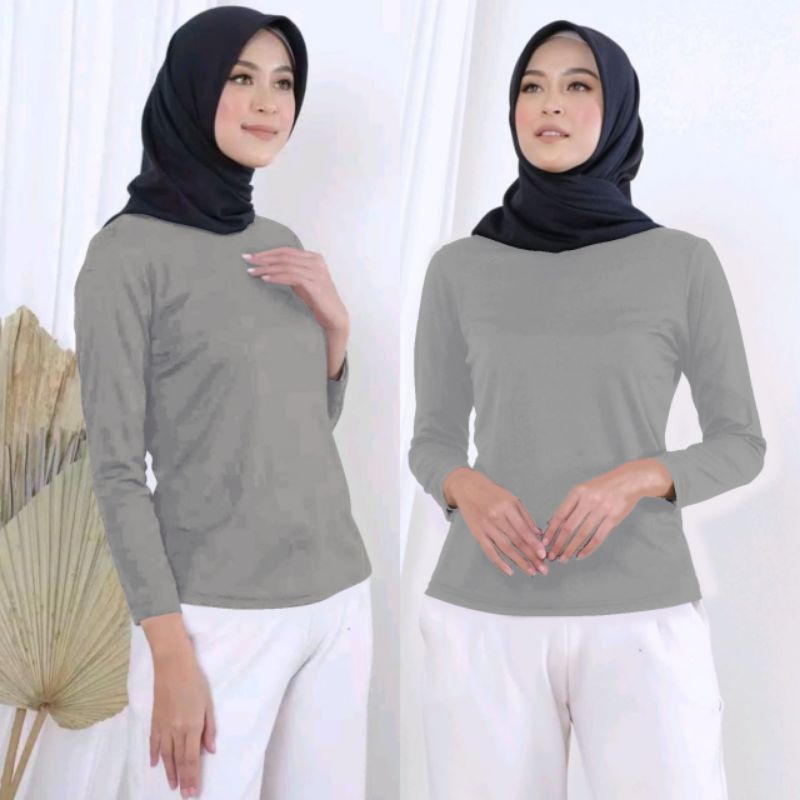 kaos manset wanita lengan panjang turtle neck/kaos dalaman polos lengan panjang/bisa COD