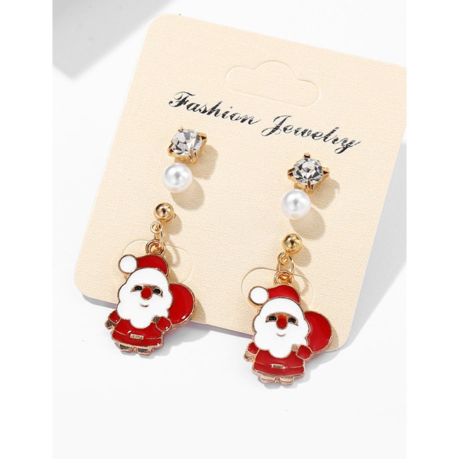 LRC Anting Tusuk Fashion Gold Santa Claus Earrings D16222