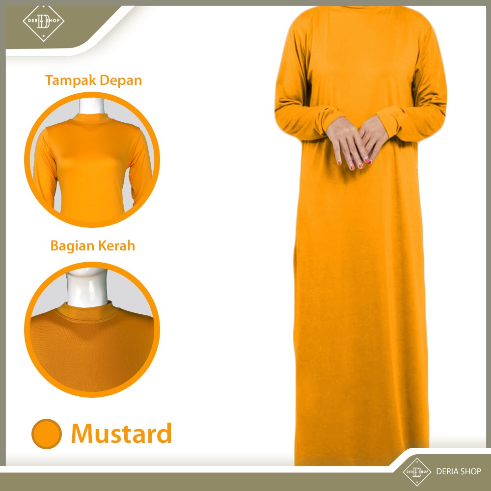 Baju Manset Gamis Tangan Panjang & Tanpa Lengan Wanita Kerah Leher Turtle Neck Polos Dalaman Perempu