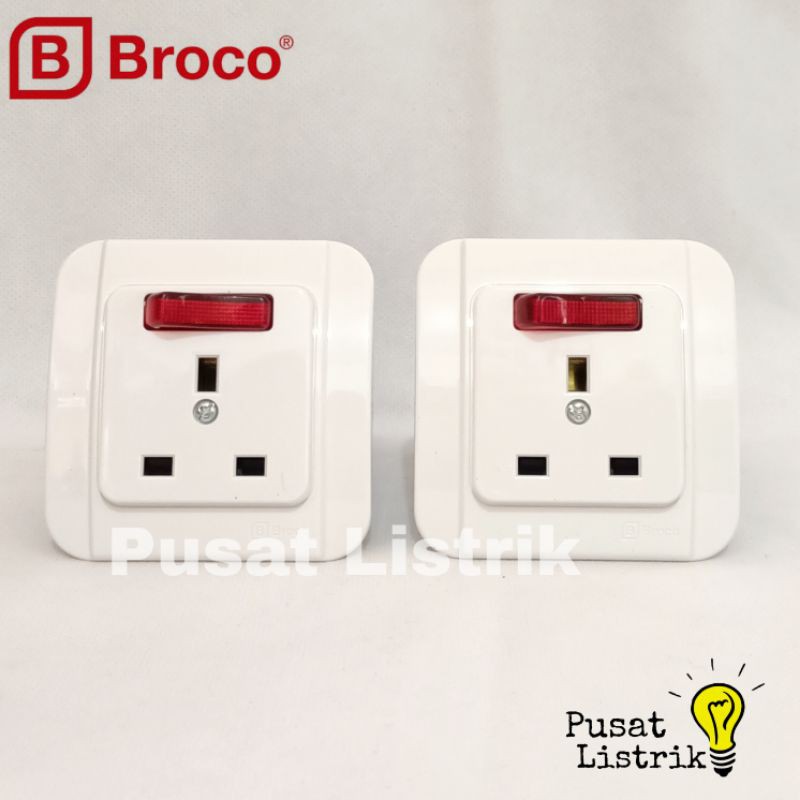 IB Stop Kontak AC Broco Galleo G155 Socket Outlet With Switch Inbow Galleo