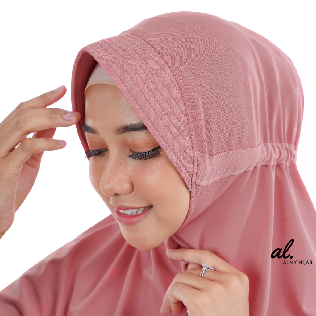 Alny Hijab - Jilbab instan Serut Jumbo / serut polos Jokowi jumbo Jersey syari / Serut Jokowi jumbo Khimar jumbo-4