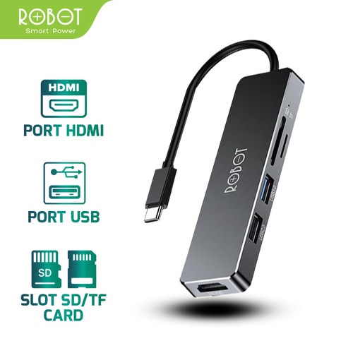 ROBOT HT240S USB-C HUB 5in1 Type-C USB HUB Card Reader 4K HDMI