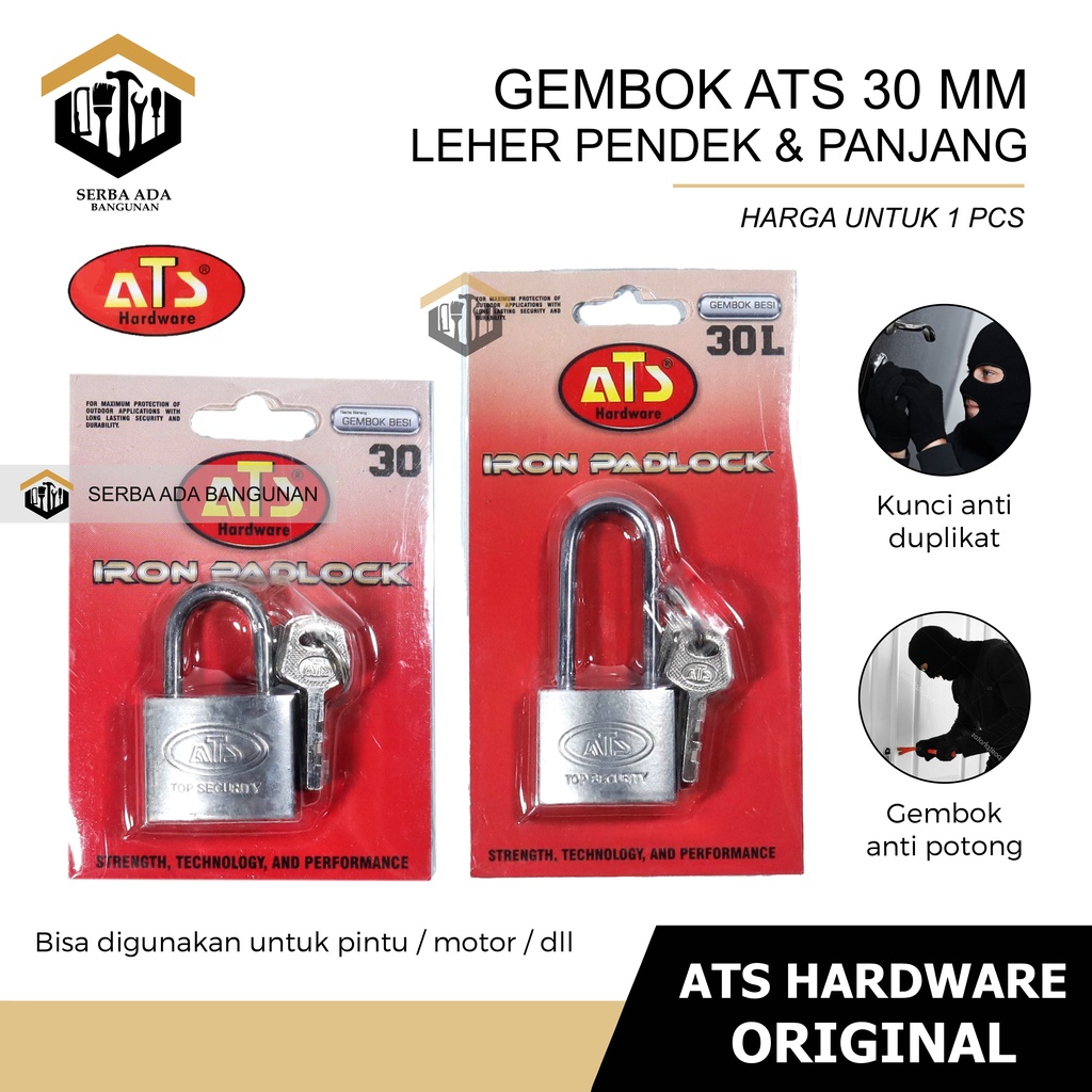 Gembok ATS Putih Anti Rust Anti Maling Anti Cut 30MM 40MM 50MM 60MM