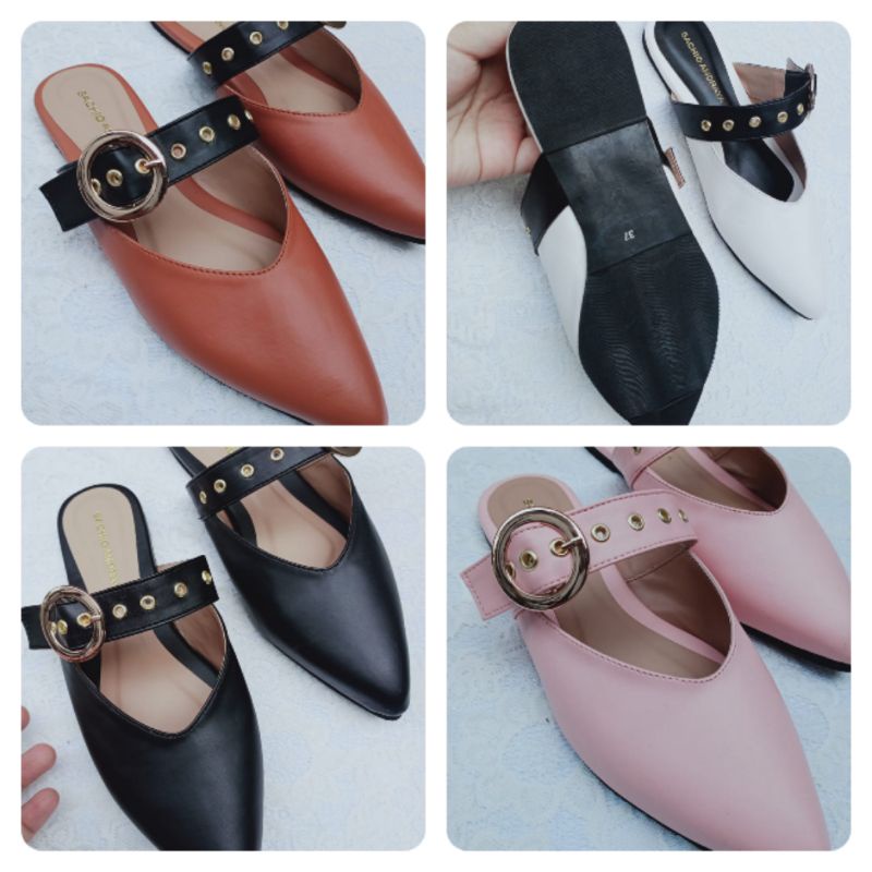 Sandal Bustong Mules Gesper Teplek Premium by Sachio Andraya