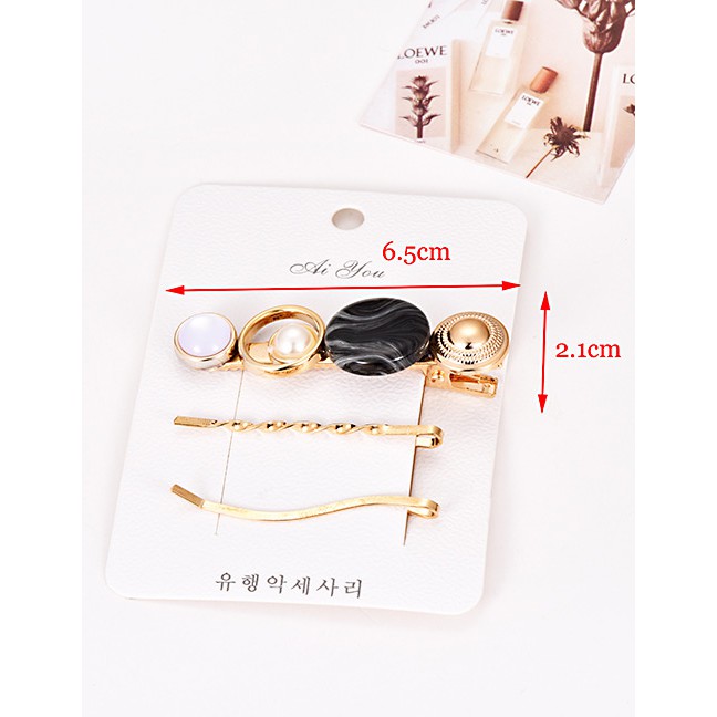 LRC Jepit Rambut Fashion Alloy Resin Hair Clip Set F4306X