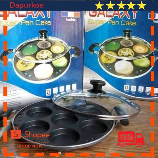 Promo GALAXY SUPER PANCAKE / CETAKAN KUE LUMPUR / MARTABAK MINI ISI 7 TEFLON Elegan