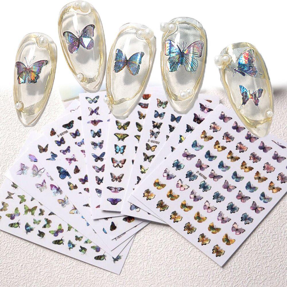 R-FLOWER Stiker Kuku Hot DIY Nail Art Hologram