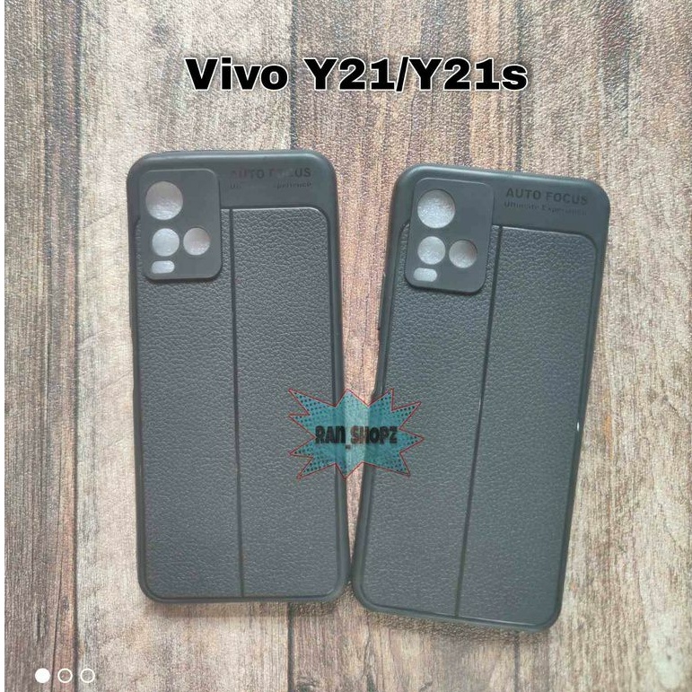 Case Leather Slim Autofocus Vivo Y21/Y21s Anti Glare Soft Case