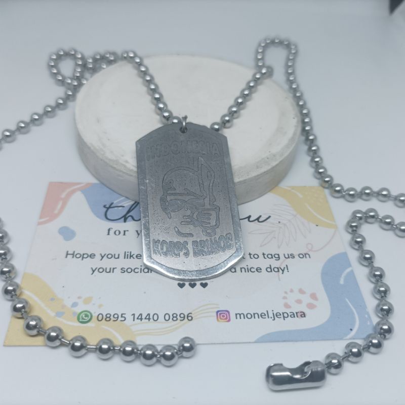 Kalung Logo Indonesia KORPS BRIMOB (Stainless Asli)