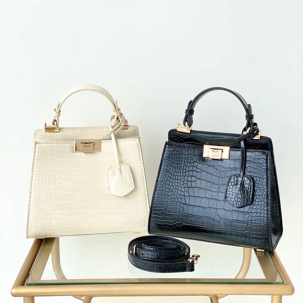 C11220 TAS CHARLES AND KEITH IMPORT CROCO BAG
