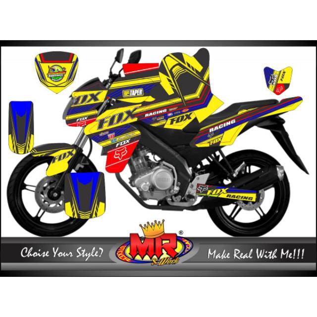 Decal Premium New Vixion NVL fox kuning Stiker Sticker fullbody terlaris 04 spec A
