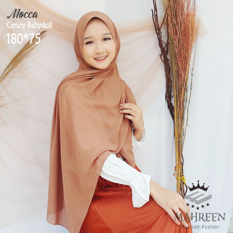 Ori Mahreen pashmina polos basic ceruty babydoll 180*75