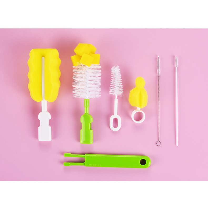 [LOGU] 5-7 pcs set Sikat busa panjang pencuci botol, Busa pembersih botol dot empeng anak