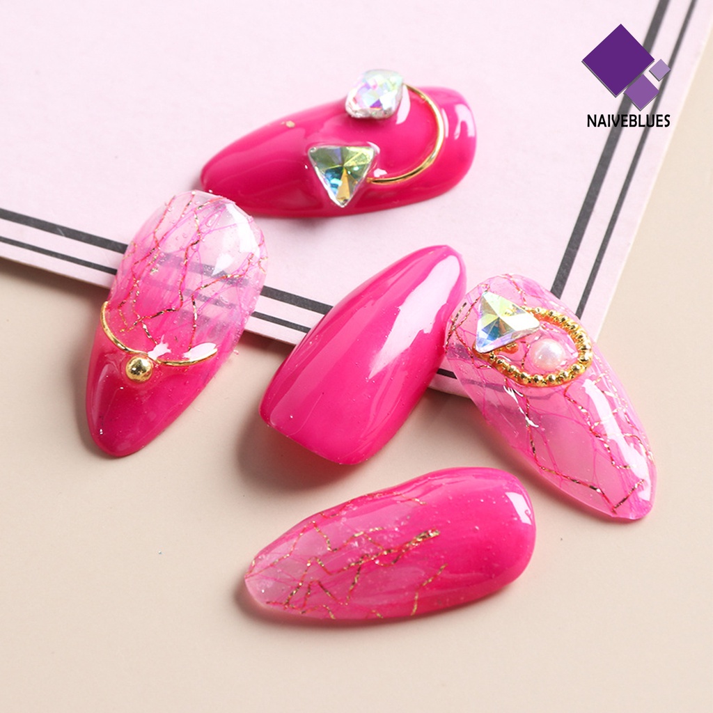 Naiveblue 1 Kotak Stiker Kuku 3D Bahan Mesh Untuk Nail Art Wanita